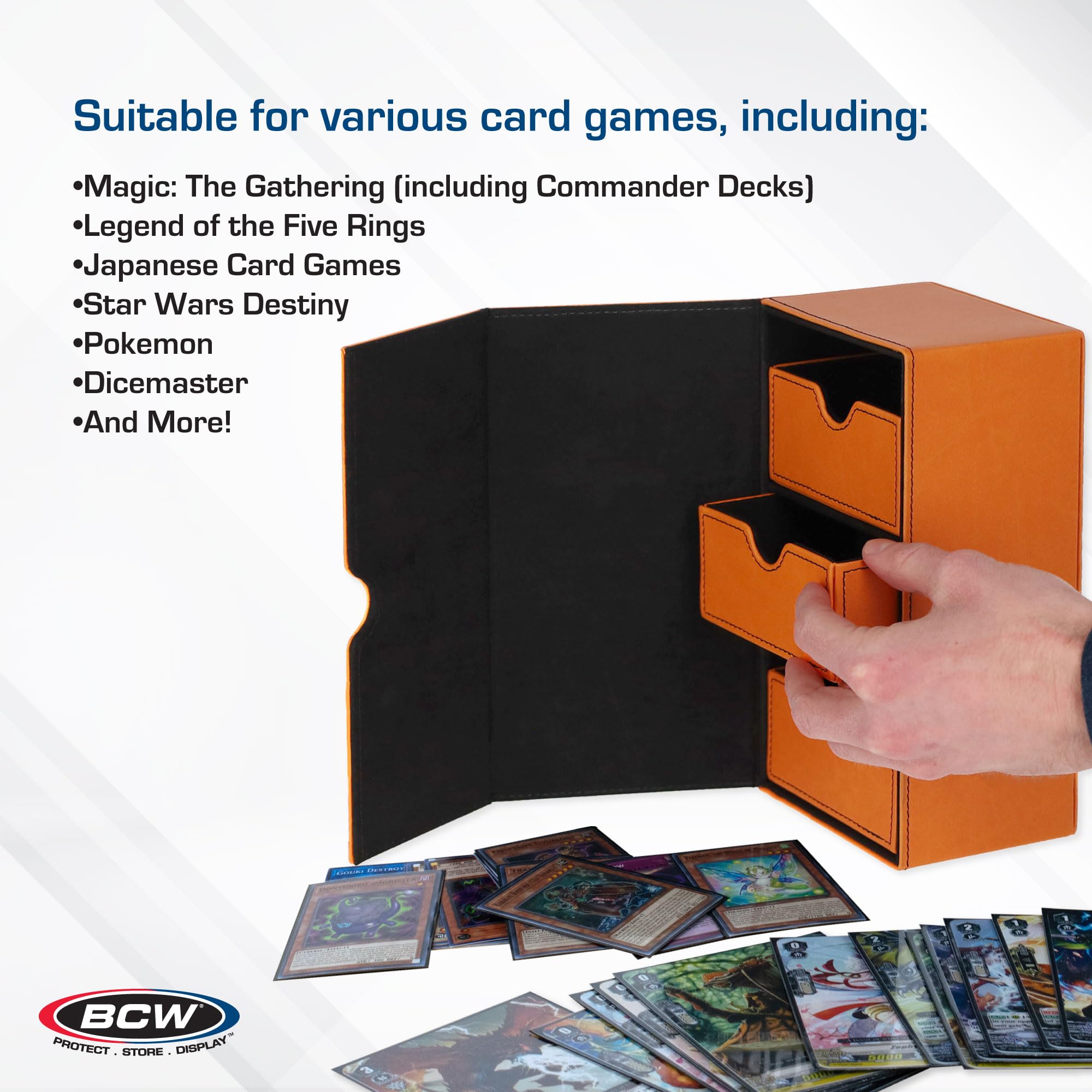 Amazon.com: BCW Deck Vault-LX 200 - Orange | Premium Card Deck